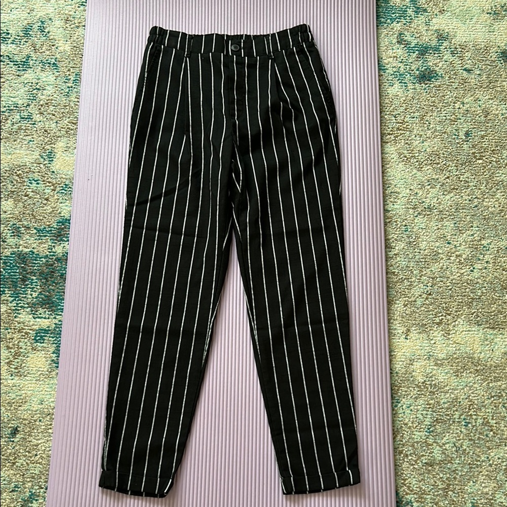 Forever 21 black & white striped pants